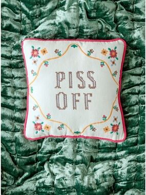 NWT UO Urban Outfitters Cheeky Slogan Throw Pillow